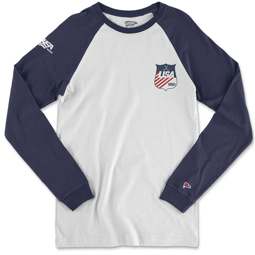 1980 USA Hockey Shield Baseball Shirt - Streaker Sports