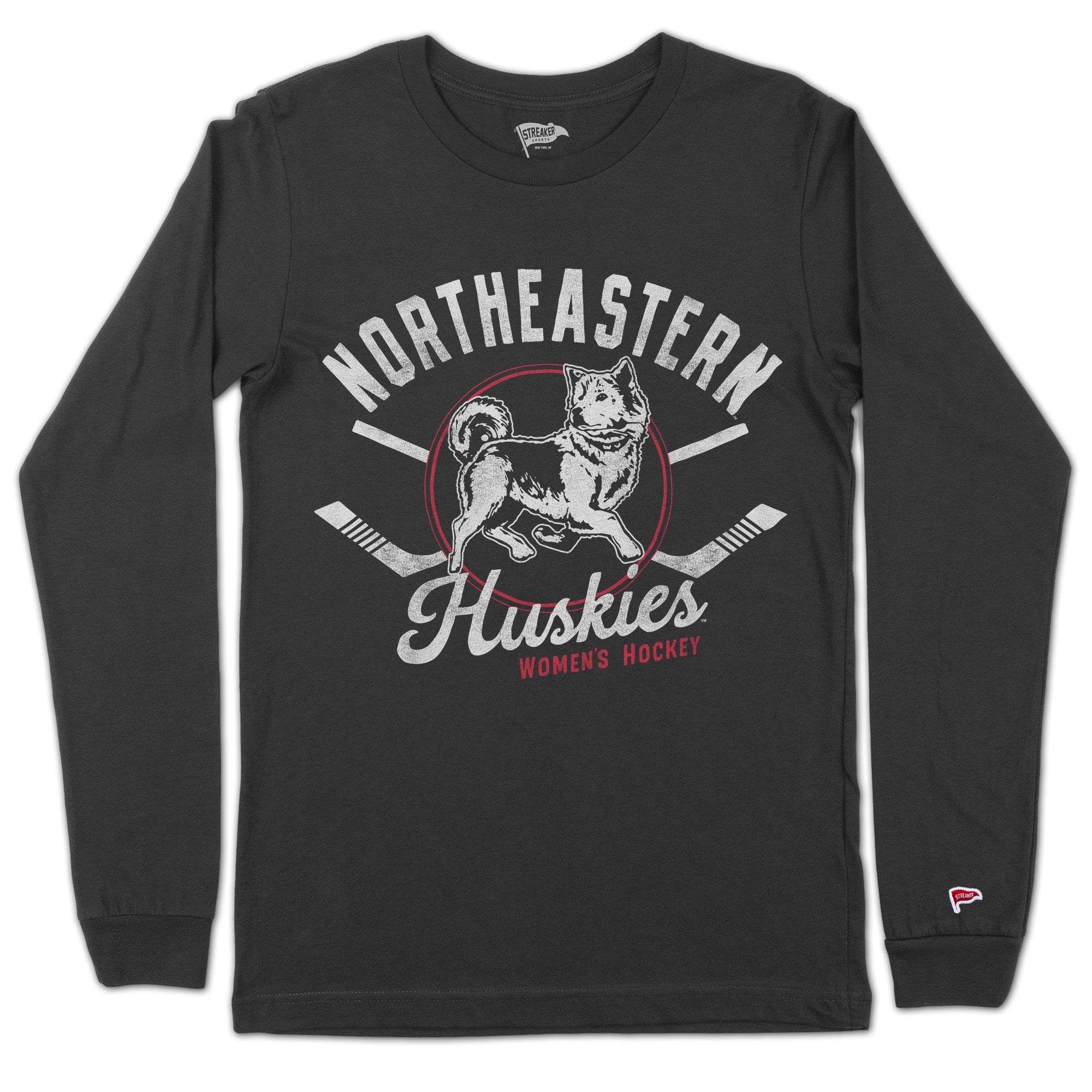 Streaker Sports Northeastern Huskies Vintage Women's Hockey Long