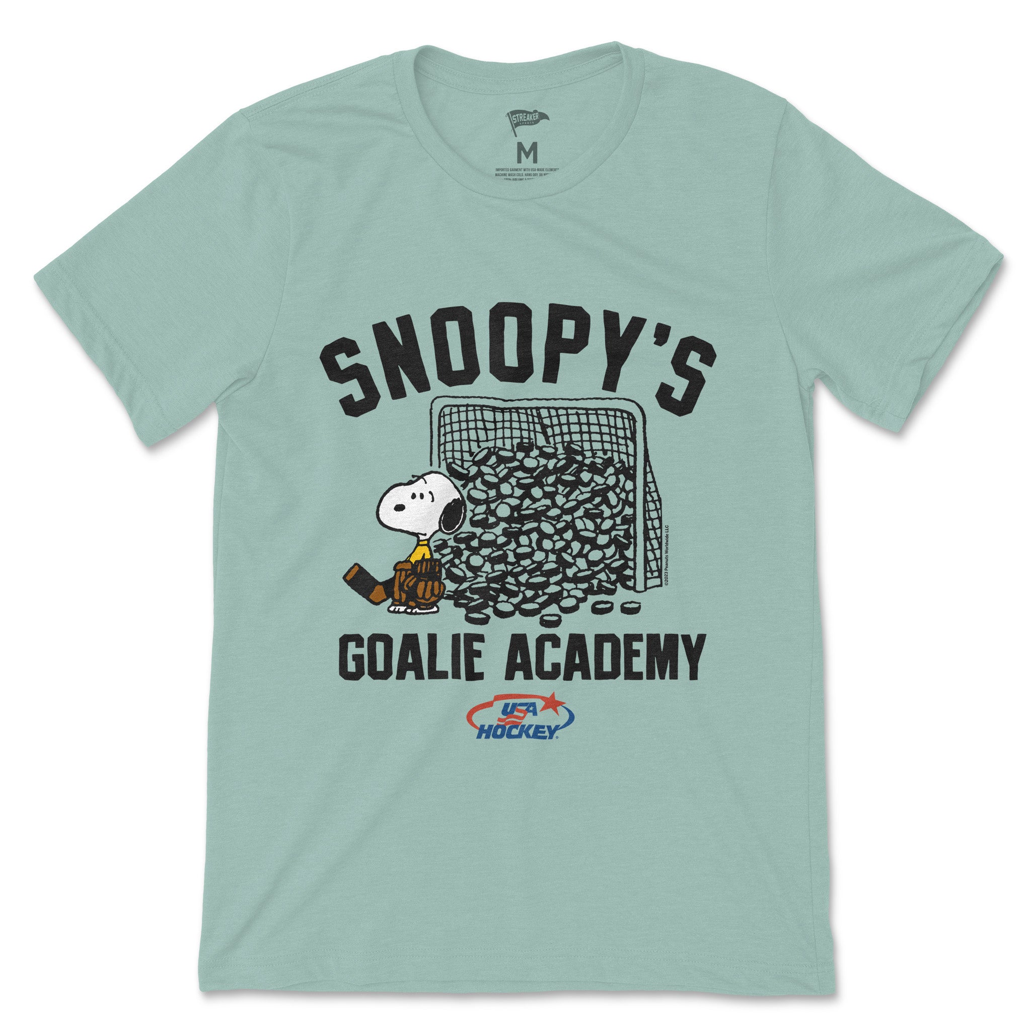 Snoopy's Goalie Academy Tee Peanuts x USA Hockey Vintage Inspired