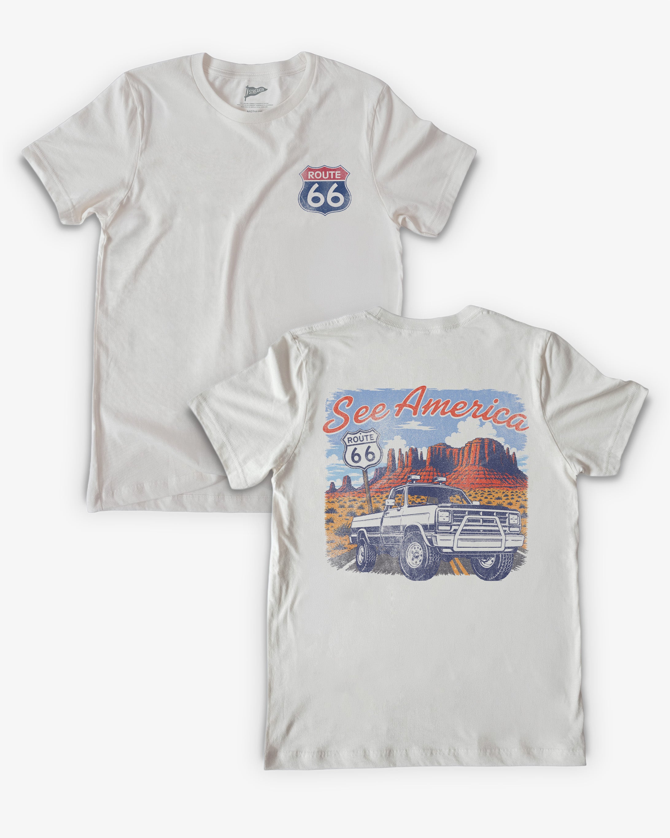 ウッドタグアメリカンROUTE No.774 VintageRoute66SeeAmericaTee.