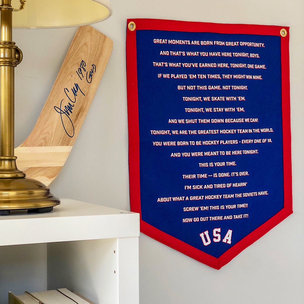 Streaker Sports x Oxford Pennant Herb Brooks Speech Stadium Banner, image size:1001x1001