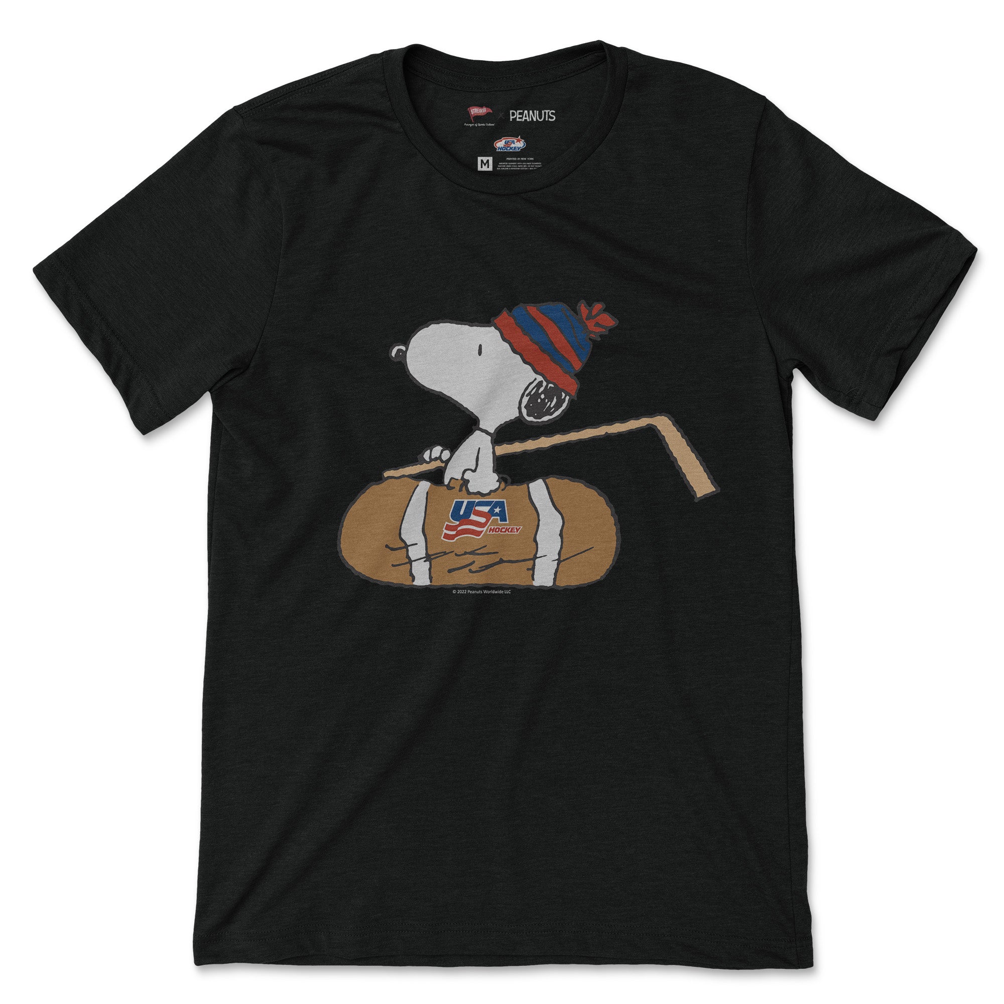 SNOOPY - USA Snoopy アイスホッケーシャツ Peanuts x USA Hockey Tee: Snoopy Prepares for Game Day