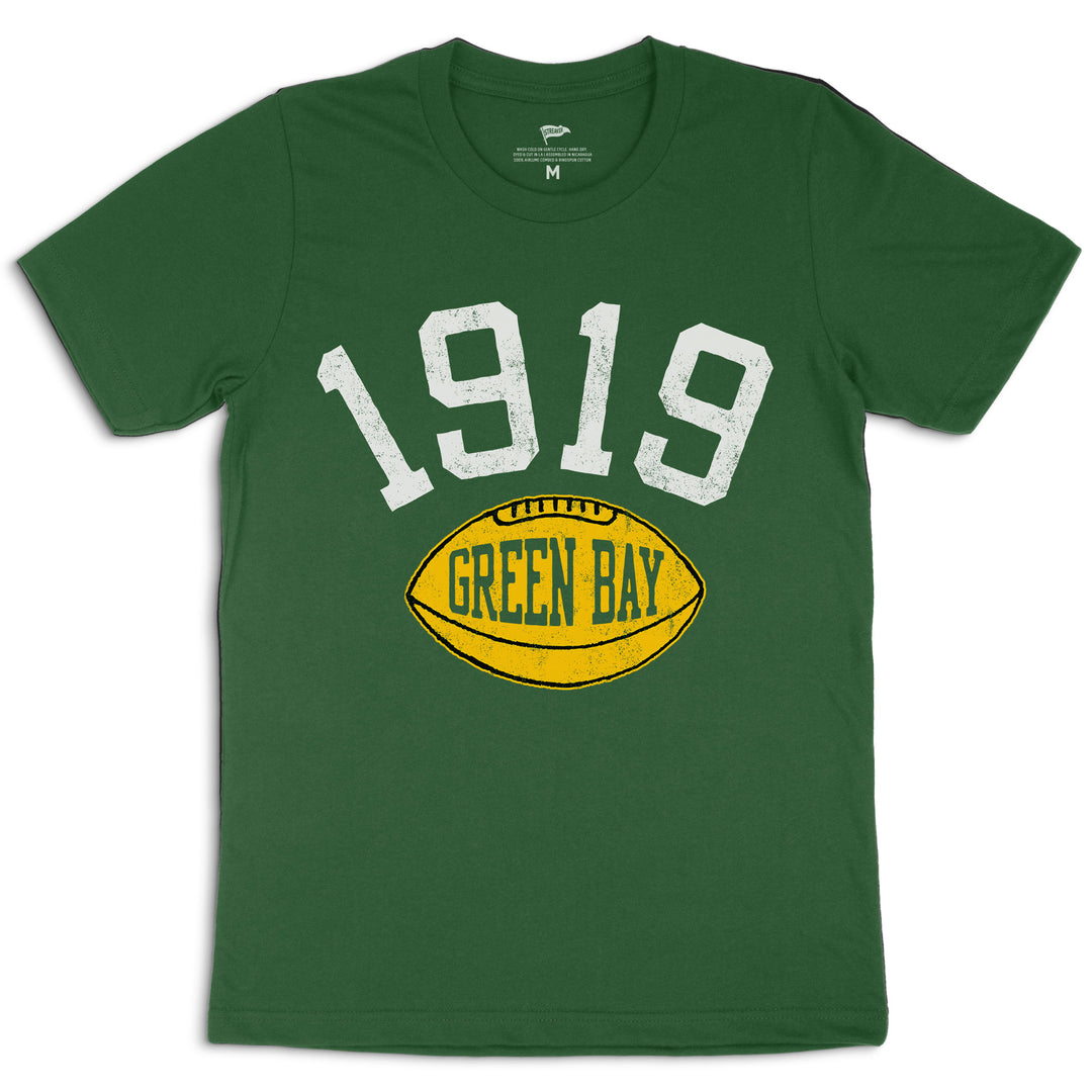 1919 football helmets 1919 Green Bay Football Founding Year Tee XXX-Large