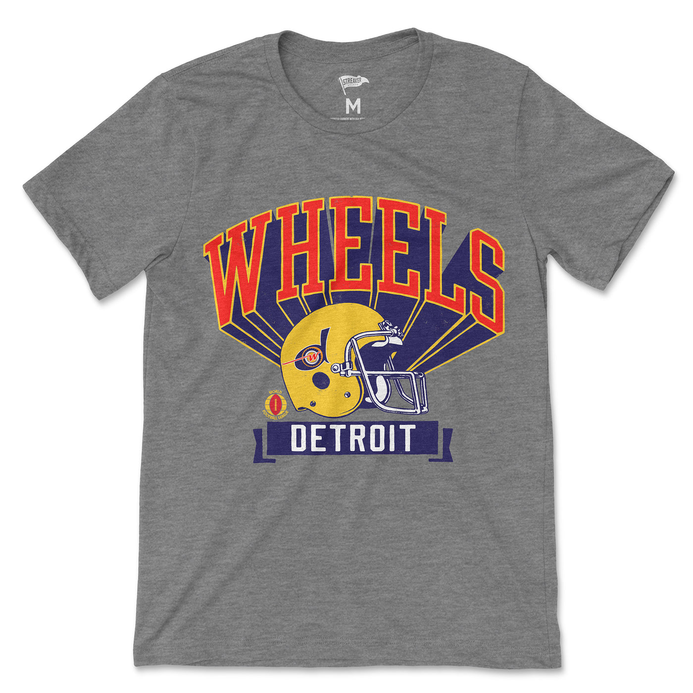 1974 Detroit Wheels Retro Helmet Tee - Streaker Sports