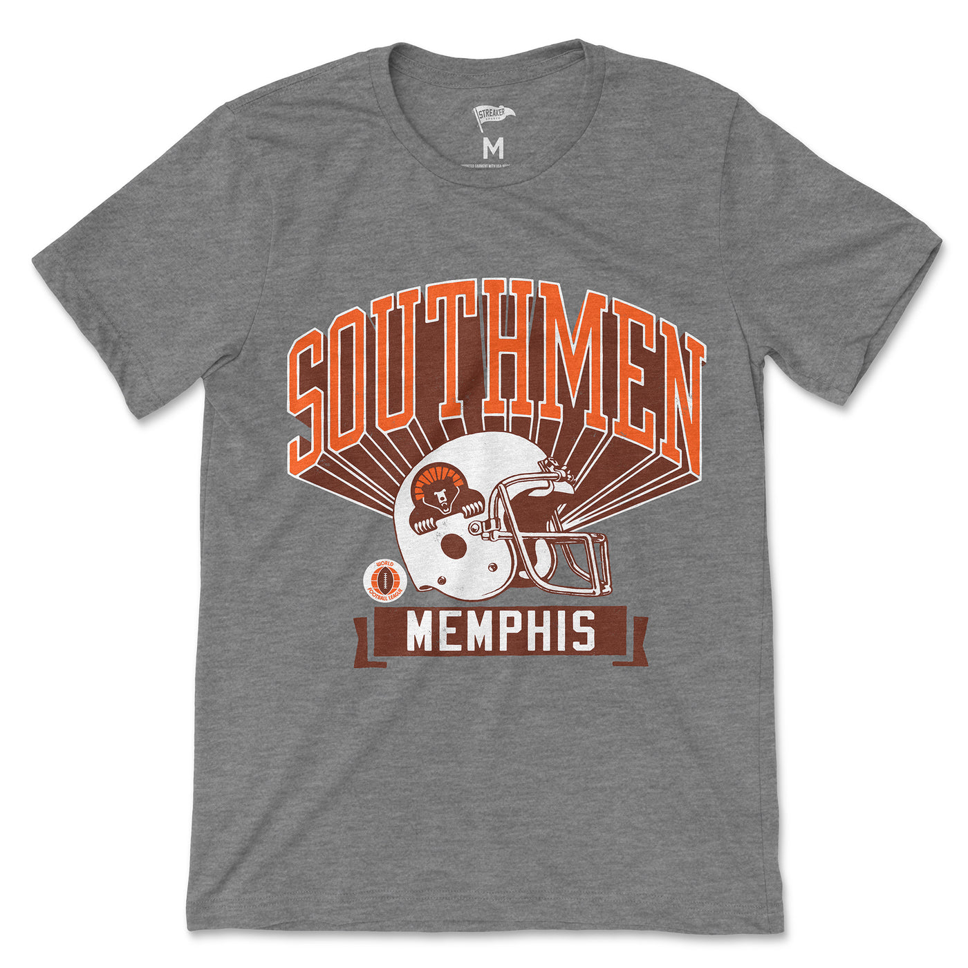 1974 Memphis Southmen Retro Helmet Tee - Streaker Sports