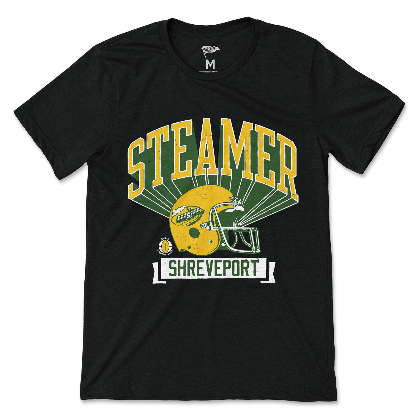 1974 Shreveport Steamer Retro Helmet Tee - Streaker Sports
