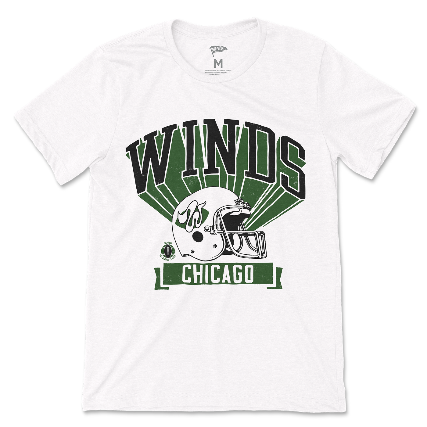 1975 Chicago Winds Retro Helmet Tee - Streaker Sports