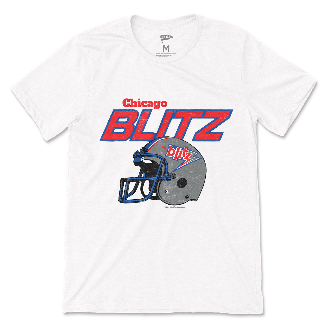 blitz football helmets usfl 1983 Chicago Blitz Tee