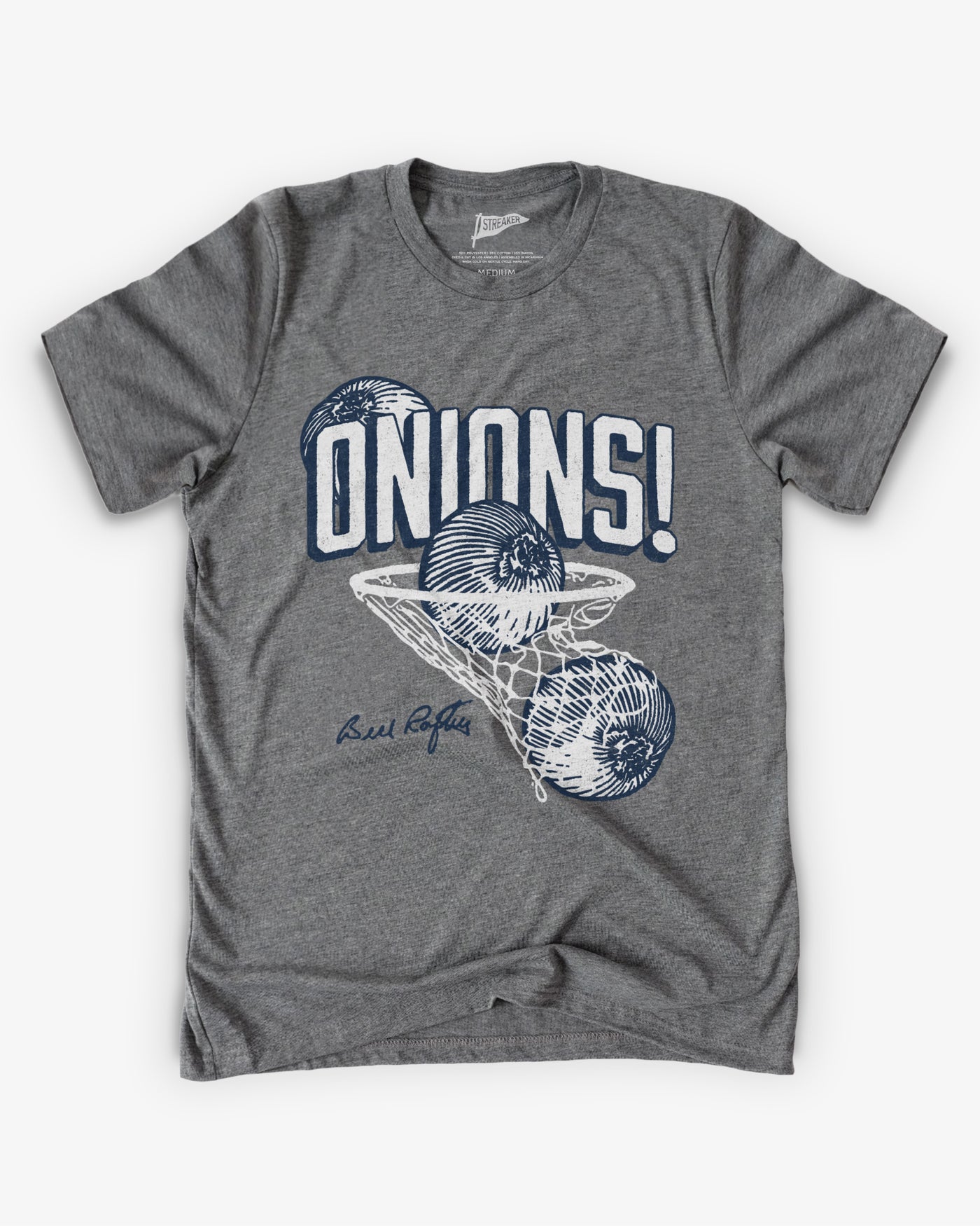 Streaker Sports Bill Raftery Onions Tee - Relive Iconic Hoop Moments