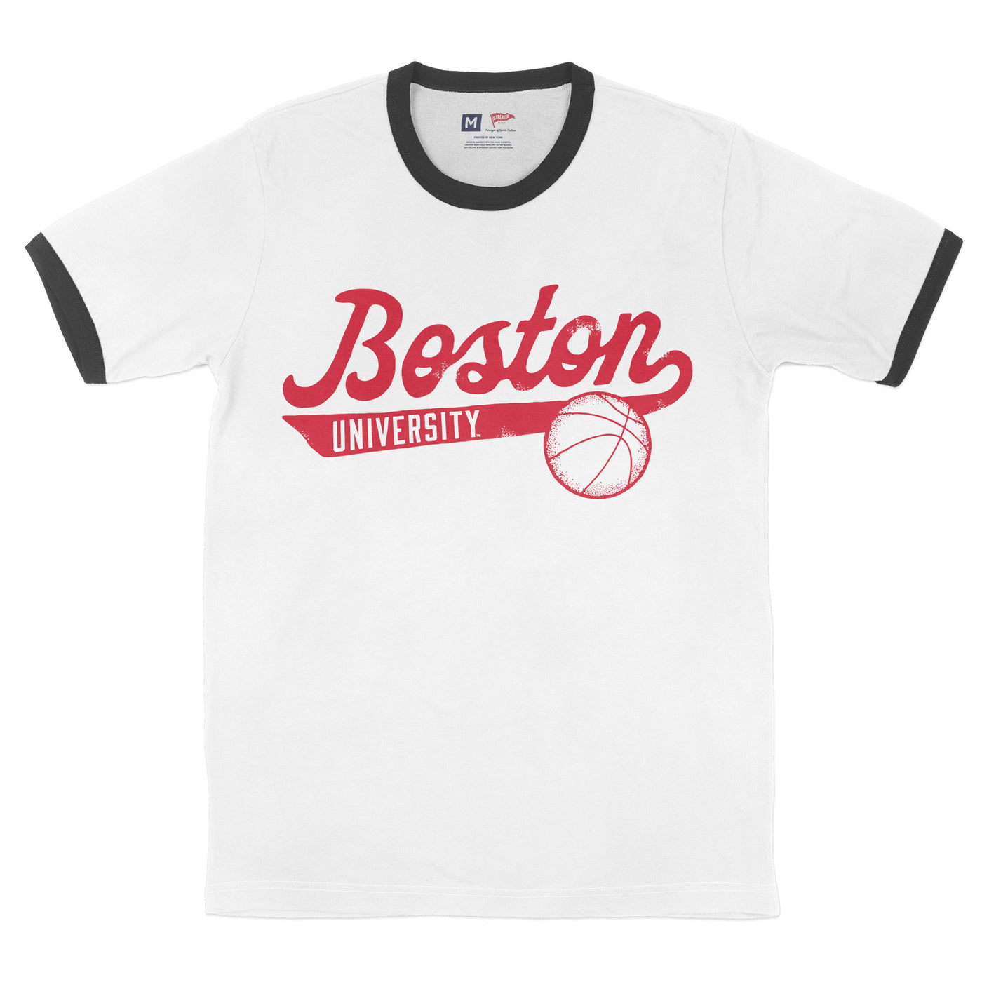 Boston University Vintage Basketball Script Ringer - Streaker Sports
