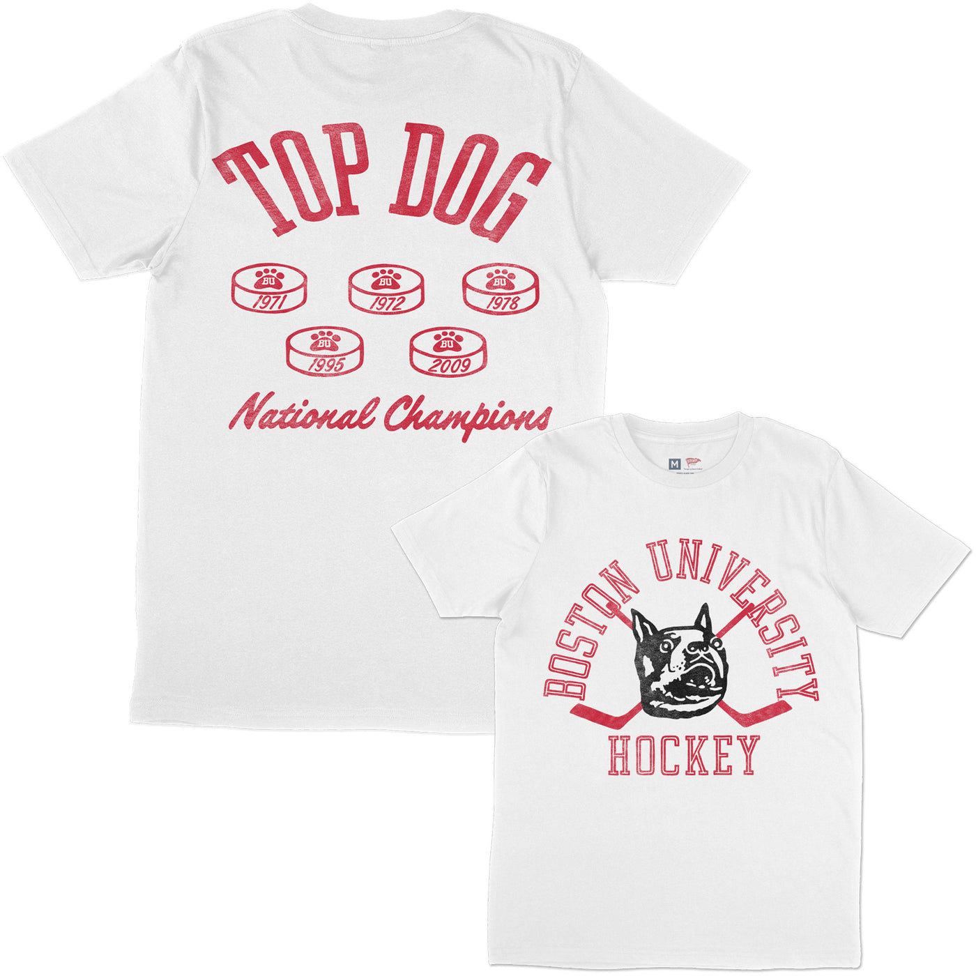 Boston University Vintage Top Dog Hockey Tee - Streaker Sports