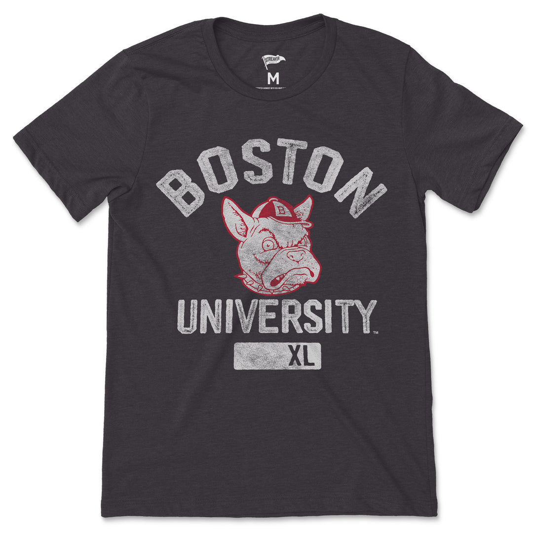boston university gear Boston University Vintage Warm Up Tee – Streaker Sports