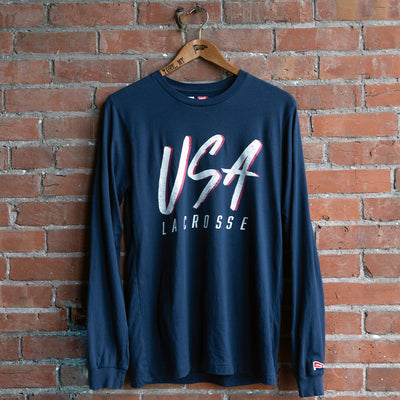 USA Lacrosse Retro Script Long Sleeve - Streaker Sports