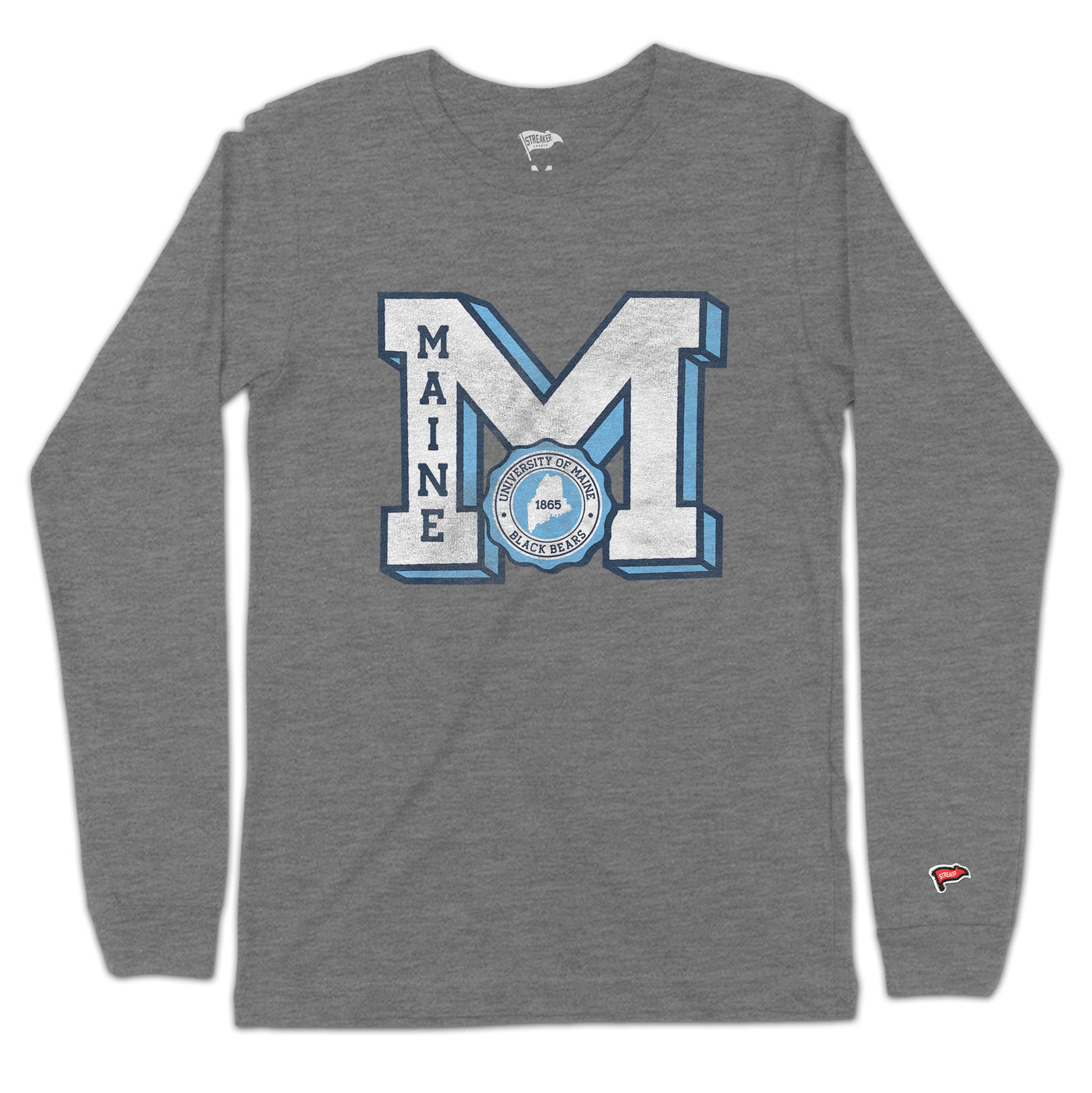 Maine Vintage Letterman Long Sleeve - Streaker Sports