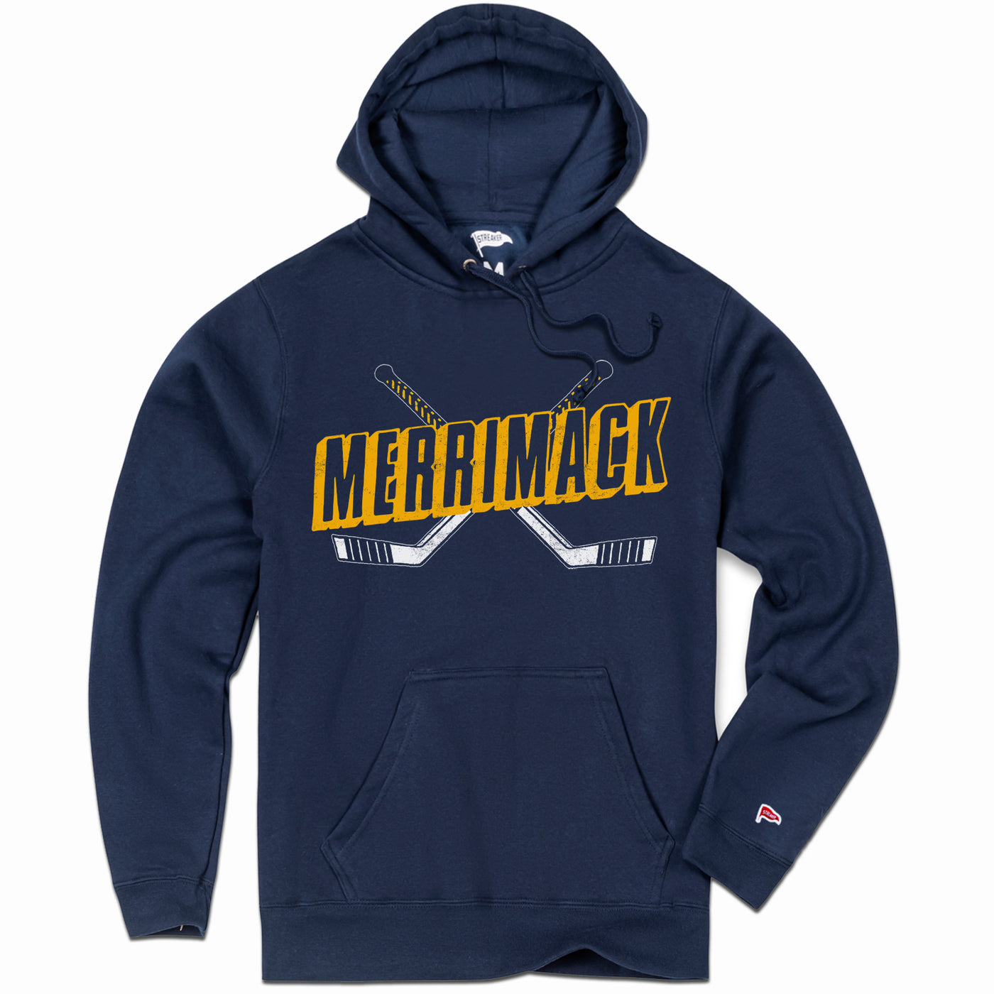 Merrimack Vintage Hockey Crossed Sticks Hoodie - Streaker Sports