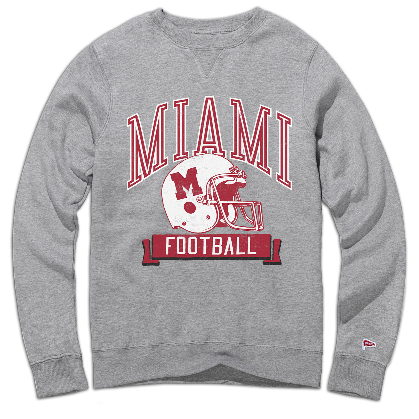 Miami University Vintage Football Crewneck Sweatshirt - Streaker Sports