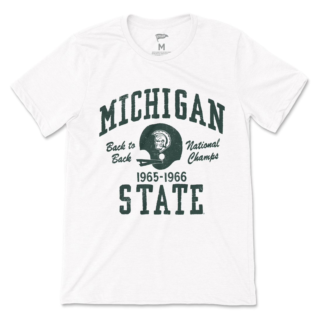 Michigan State Vintage Back To Back Football Champions Tee