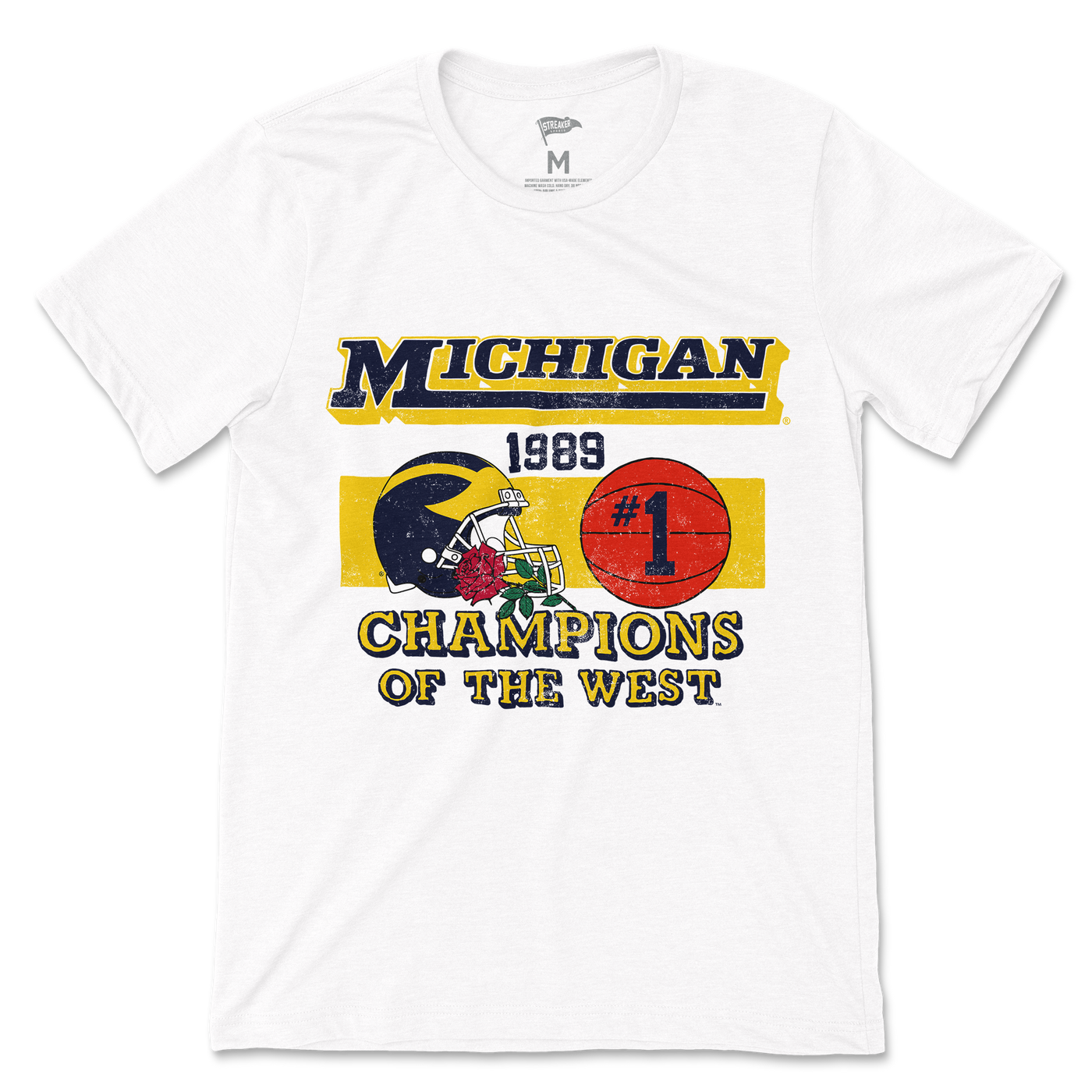 Michigan Vintage 1989 Champions of the West Tee - Streaker Sports