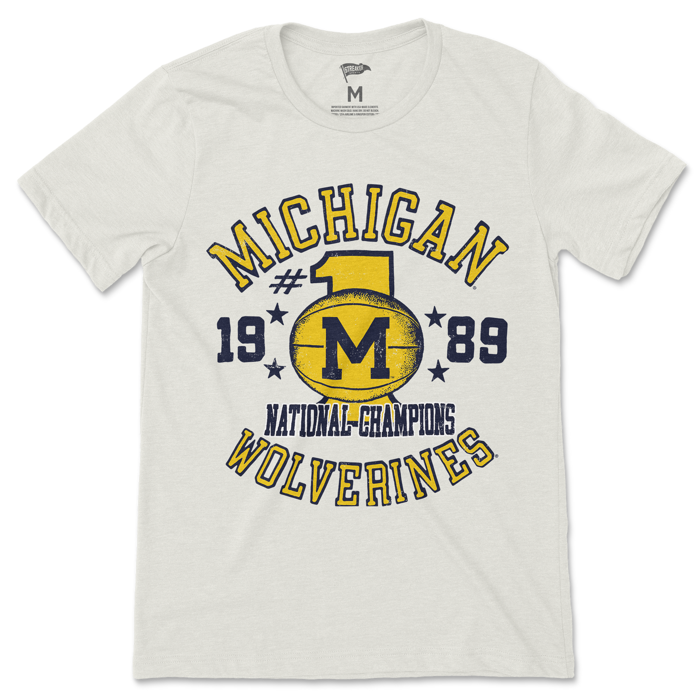 Michigan Vintage Basketball 1989 National Champions Tee - Streaker Sports
