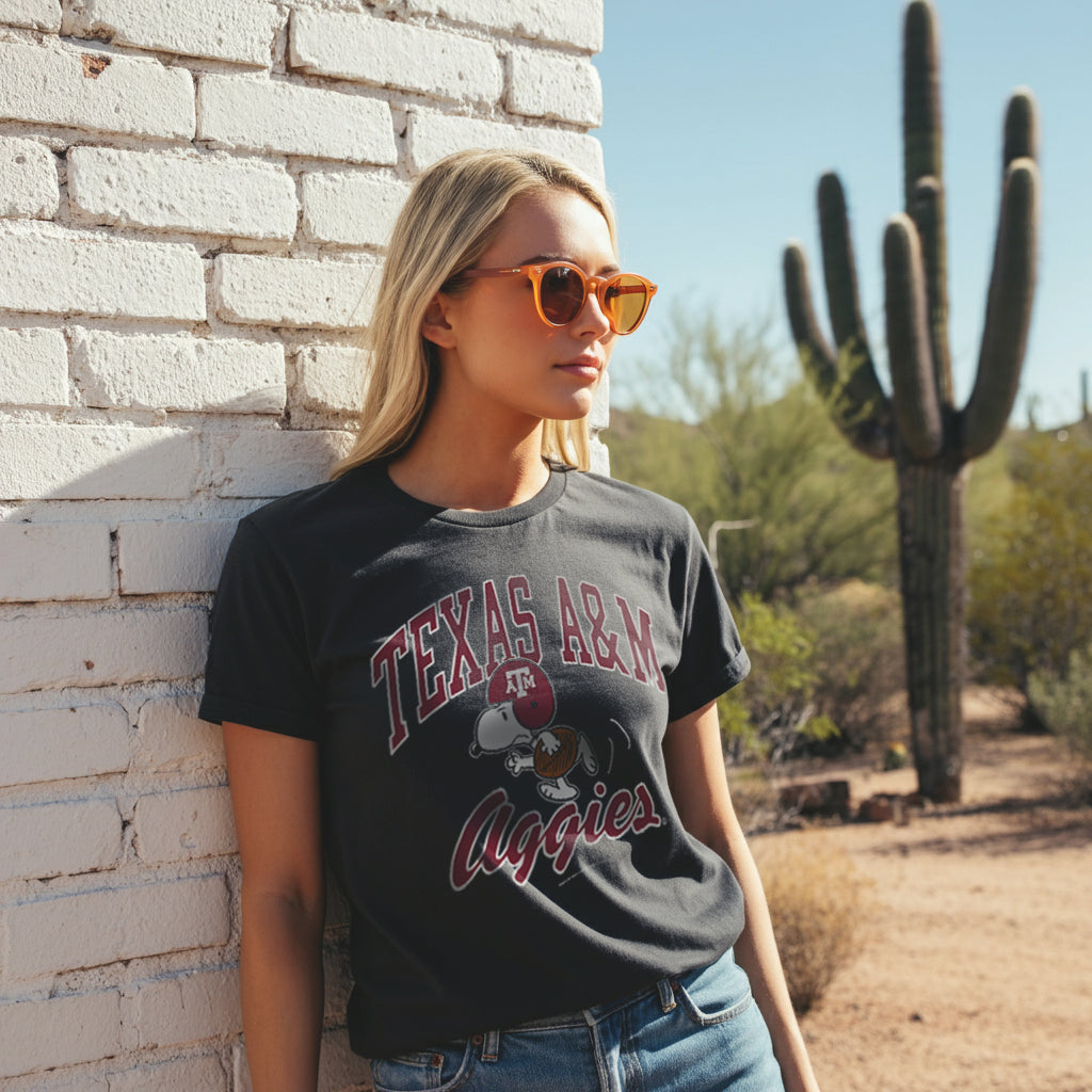 Peanuts x Texas A&M Football Tee - Streaker Sports