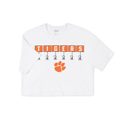 Peanuts x Clemson Gameday Crop Tee - Streaker Sports