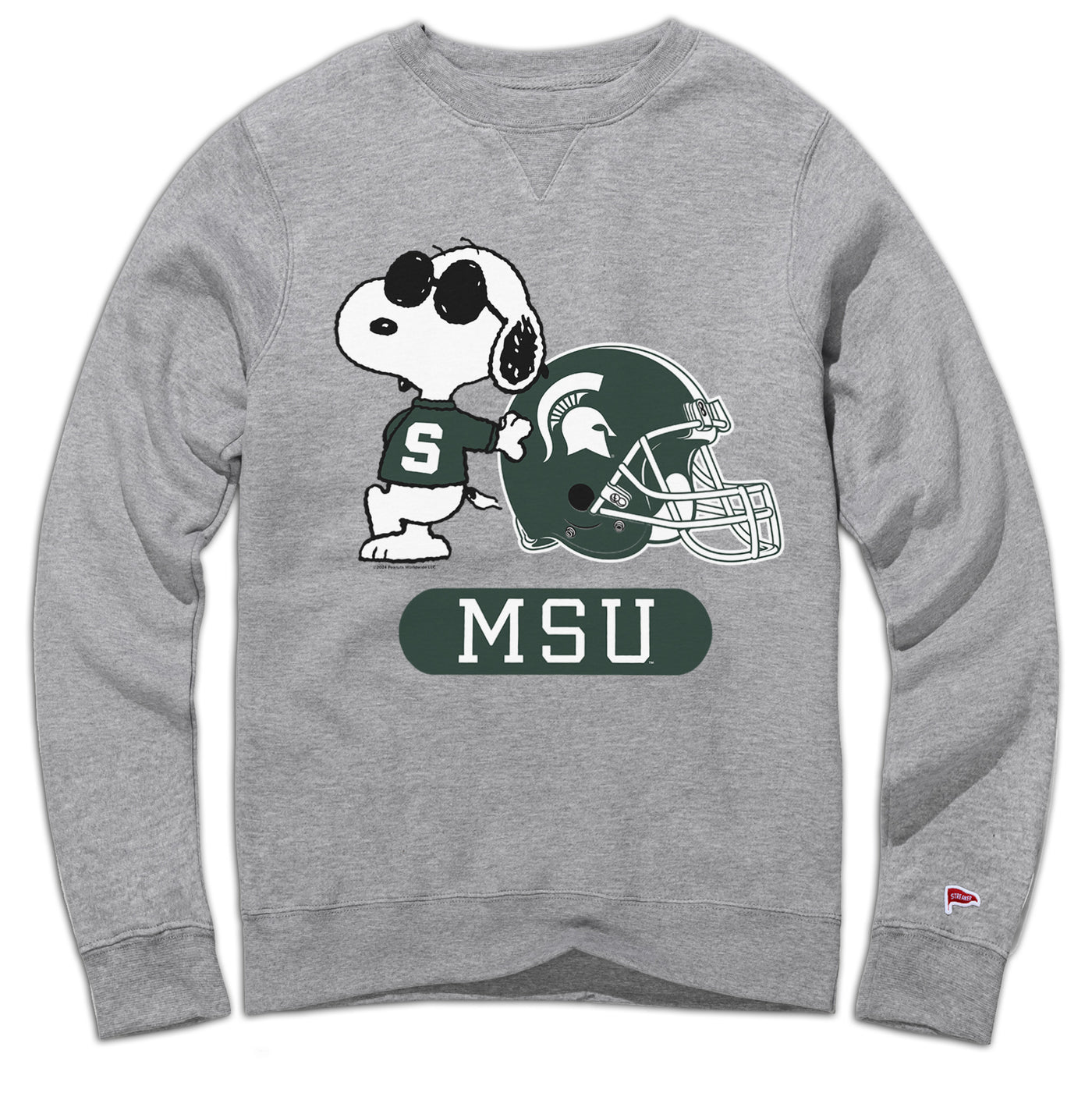 Peanuts x Michigan State Joe Cool Football Crewneck Sweatshirt - Streaker Sports