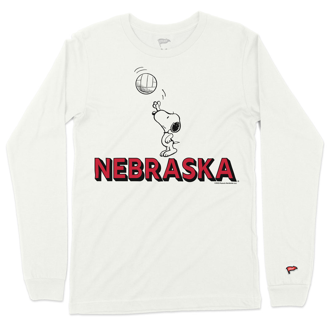 Vintage Peanuts x Nebraska Snoopy Volleyball Long Sleeve Shirt for
