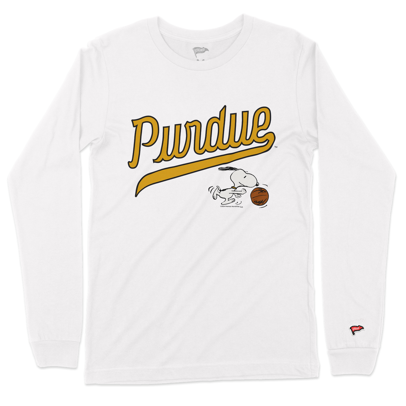 Peanuts x Purdue Vintage Basketball Long Sleeve - Streaker Sports