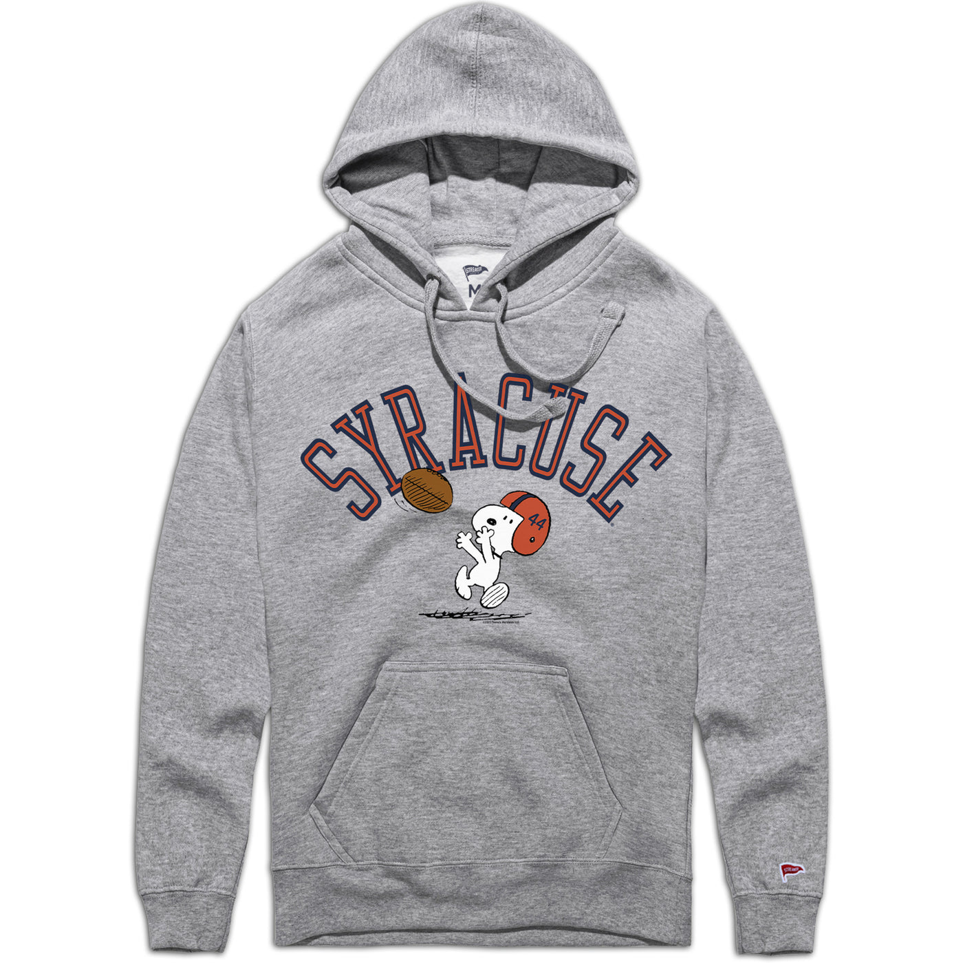 Streaker Sports Peanuts x Syracuse World Famous Hoodie Premium Athletic Details Nostalgic Style XXX Large
