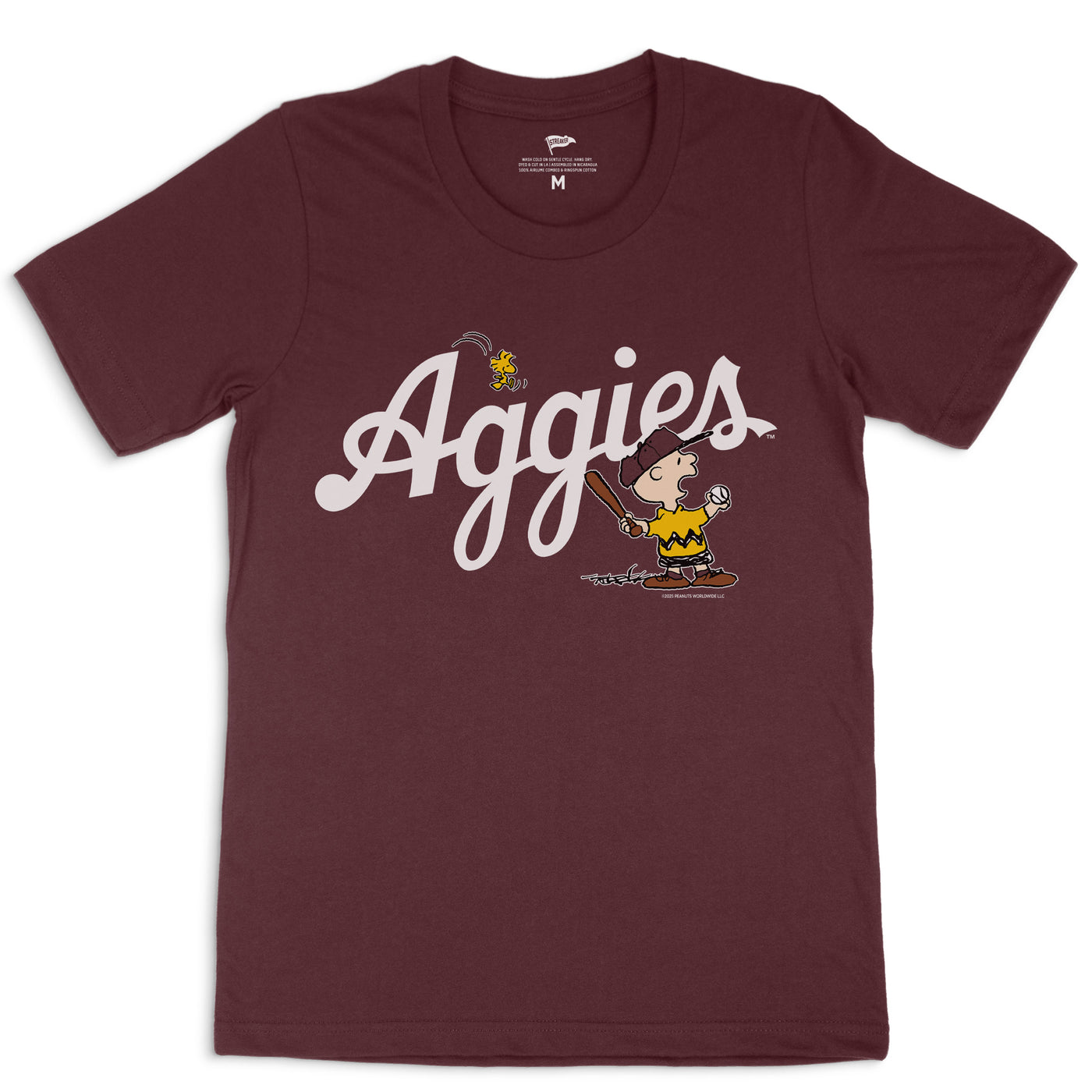 Peanuts x Texas A&M Baseball Tee - Streaker Sports