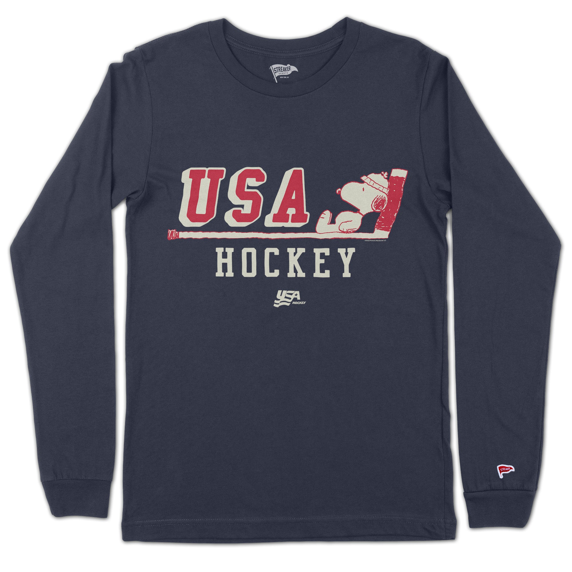 Peanuts x USA Hockey Snoopy Long Sleeve Shirt Streaker Sports