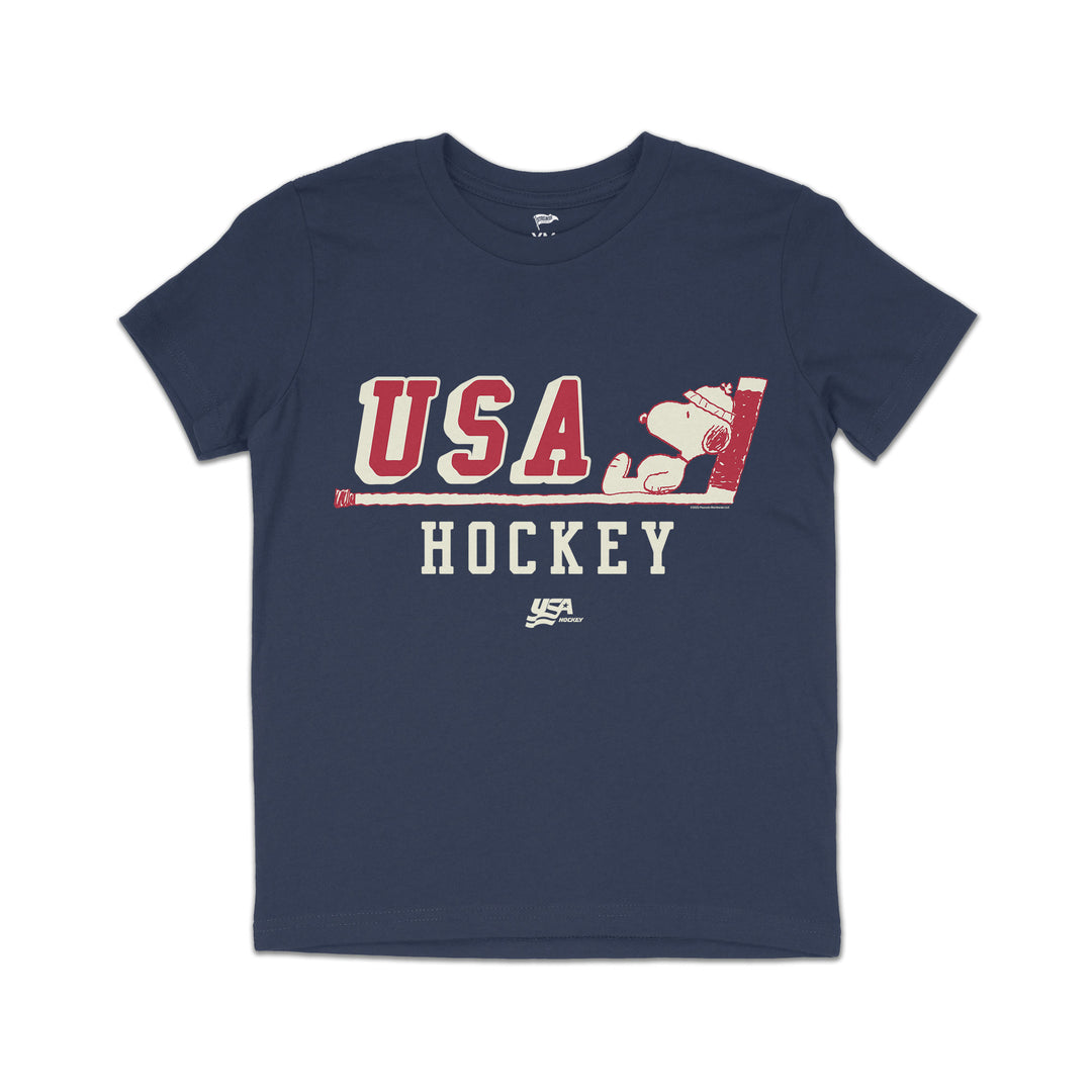 Streaker Sports Snoopy x USA Hockey Youth Tee | Exclusive Peanuts