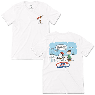 Peanuts x USA Hockey The Ice Looks Good Today Tee - Streaker Sports