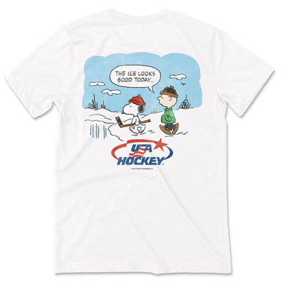 Peanuts x USA Hockey The Ice Looks Good Today Tee - Streaker Sports