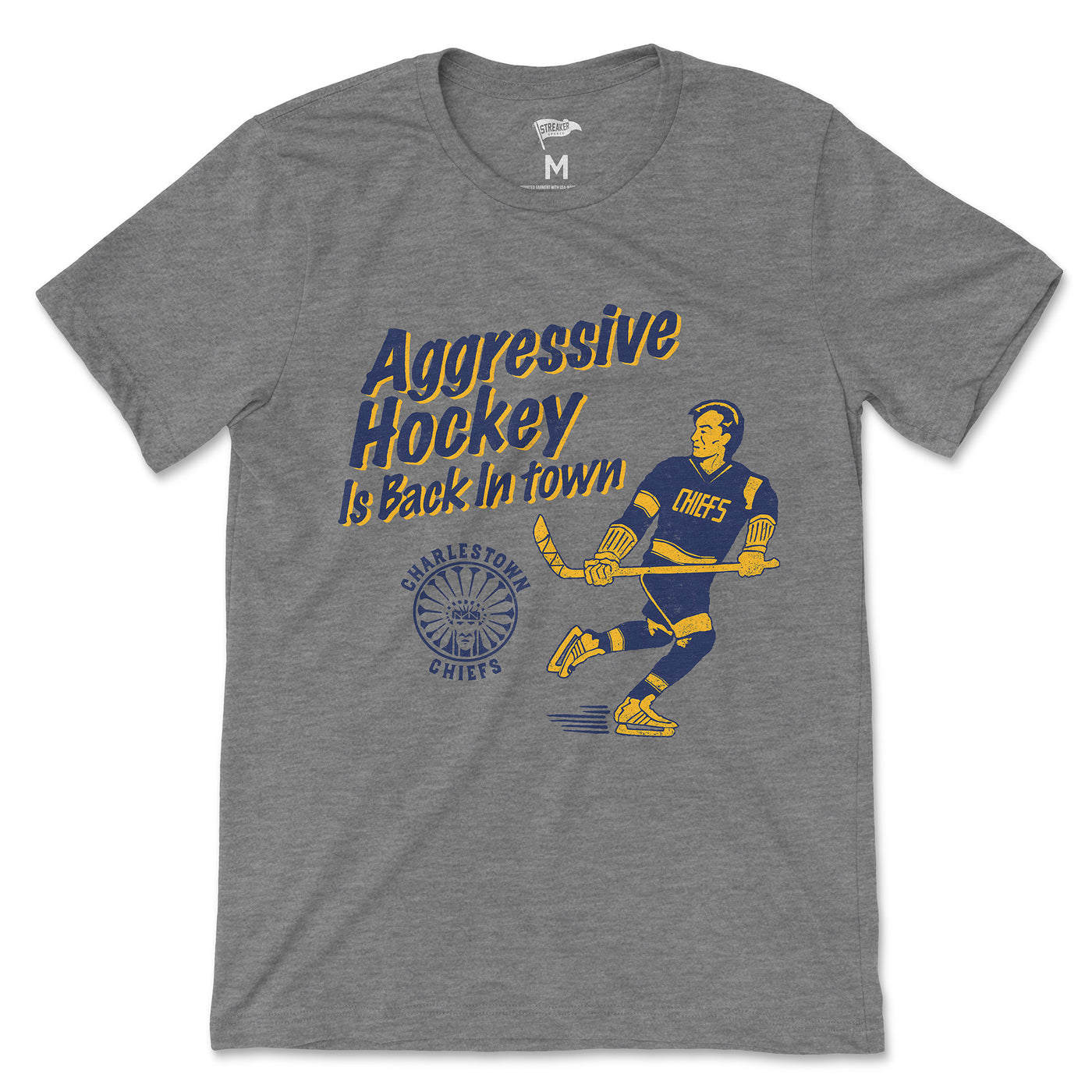 Slap Shot Aggressive Hockey Is Back In Town Tee - Streaker Sports