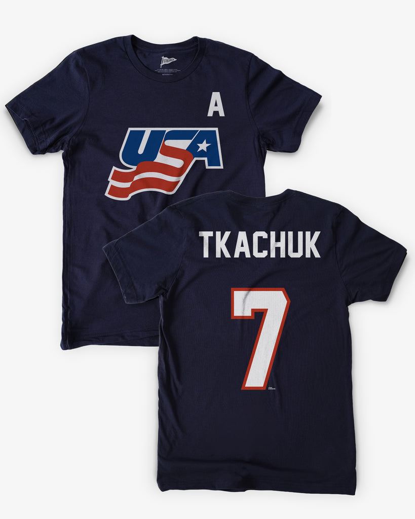Team USA Keith Tkachuk Jersey Tee | Vintage USA Hockey Legends