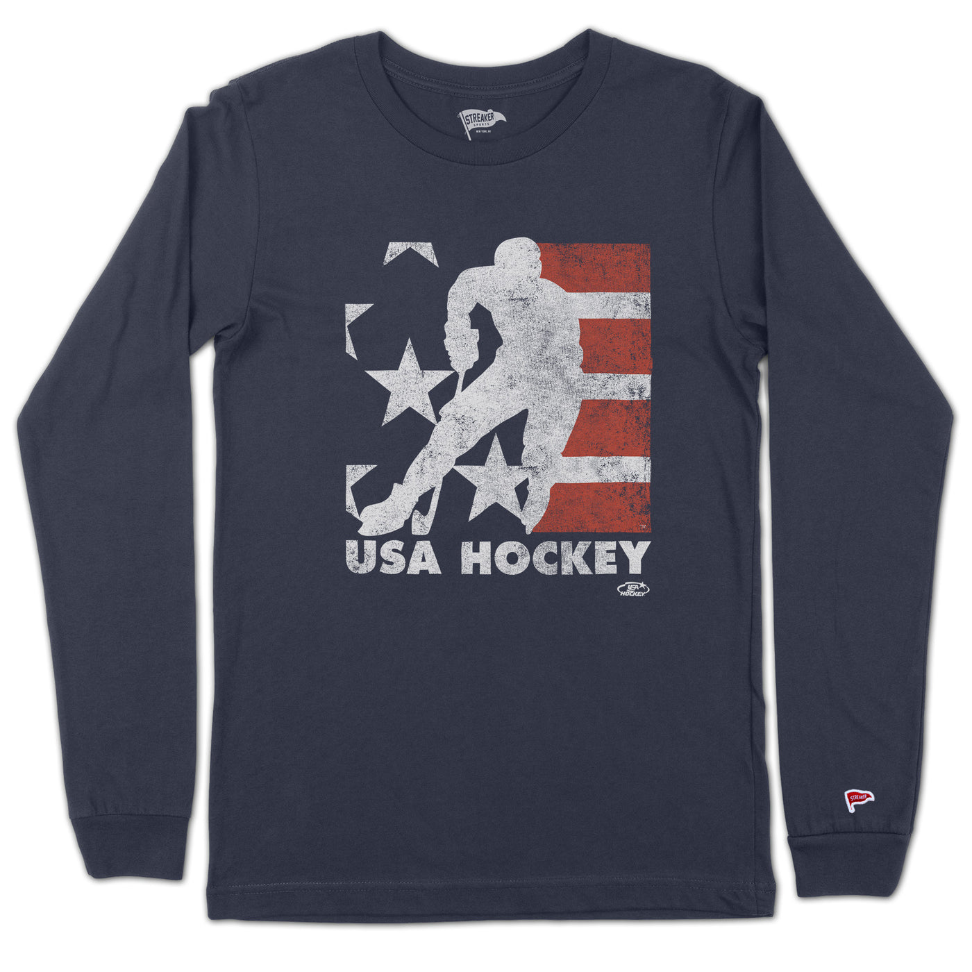 USA Hockey Retro Skater Logo Long Sleeve - Streaker Sports