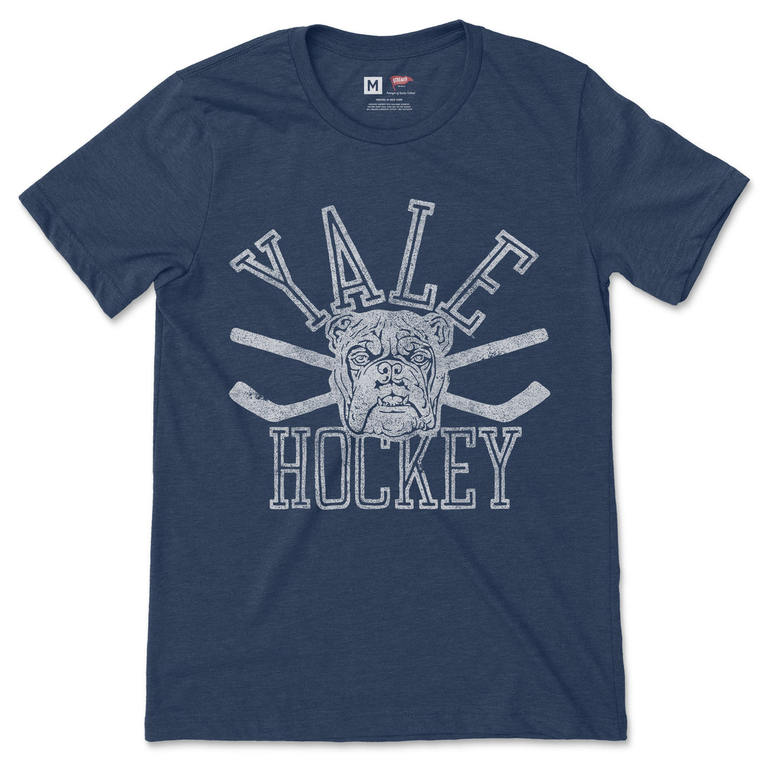 Yale Vintage Hockey Tee Iconic 1960s Logo Premium Airlume