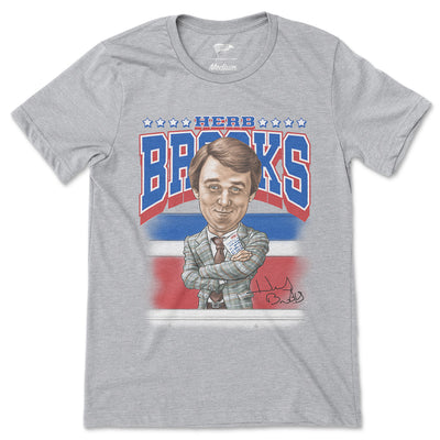 1980 Herb Brooks Miracle On Ice™ Caricature Tee - Streaker Sports