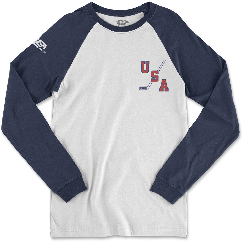1980 USA Hockey ™ Long Sleeve Raglan Shirt - Streaker Sports