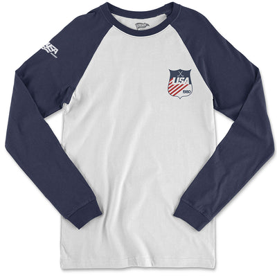 1980 USA Hockey™ Shield Long Sleeve Raglan Shirt - Streaker Sports