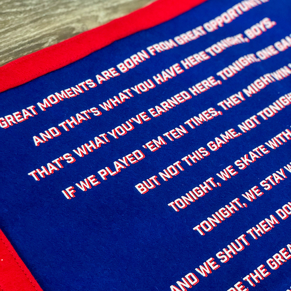 Streaker Sports x Oxford Pennant Herb Brooks Speech Stadium Banner, image size:1001x1001