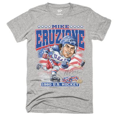1980 Mike Eruzione Miracle On Ice™ Caricature Tee - Streaker Sports