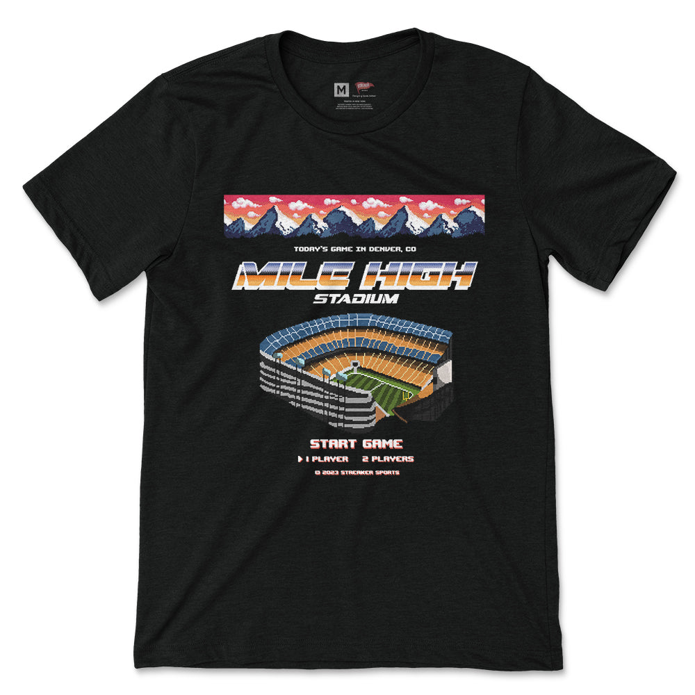 Mile High Stadium 8-bit Tee - Streaker Sports