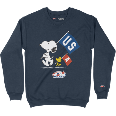 Streaker Sports x Peanuts USA Hockey Flags Crewneck Sweatshirt - Streaker Sports