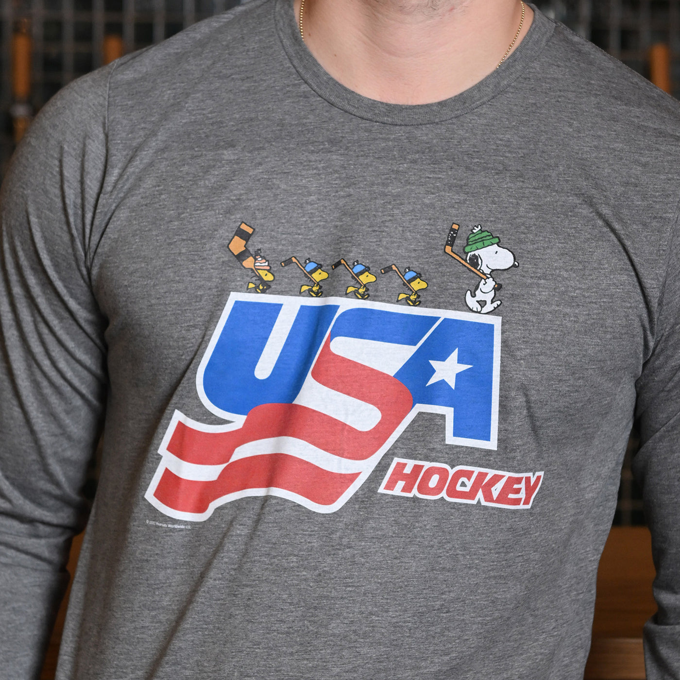 Boston Bruins NHL Hockey Snoopy Woodstock The Peanuts Movie Long Sleeve T- Shirt