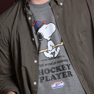 Streaker Sports x Peanuts USA Hockey World Famous Hockey Player Tee - Streaker Sports