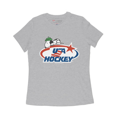 Streaker Sports x Peanuts USA Hockey Snoopy Logo Women's Tee - Streaker Sports