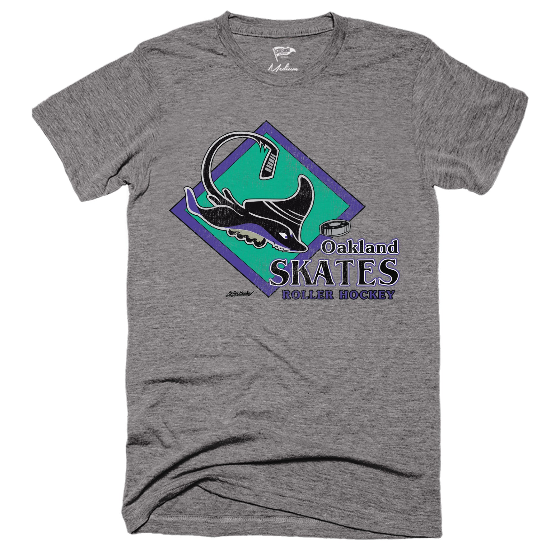 Relive 1993 Oakland Skates Glory Vintage Roller Hockey Tee Streaker Sports