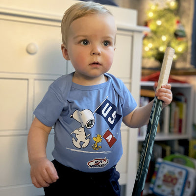 Streaker Sports x Peanuts USA Hockey Flags Onesie - Streaker Sports